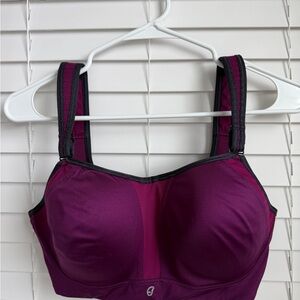 34DD High-Impact Purple Sports Bra with Adjustable Straps